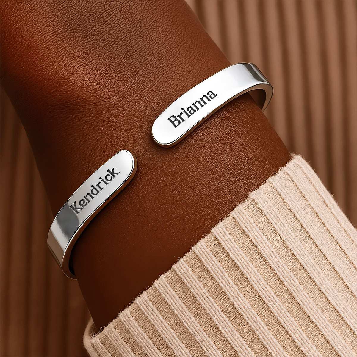 I Wish I Could Turn Back The Clock - Personalized Cuff Bangle Bracelet With Box