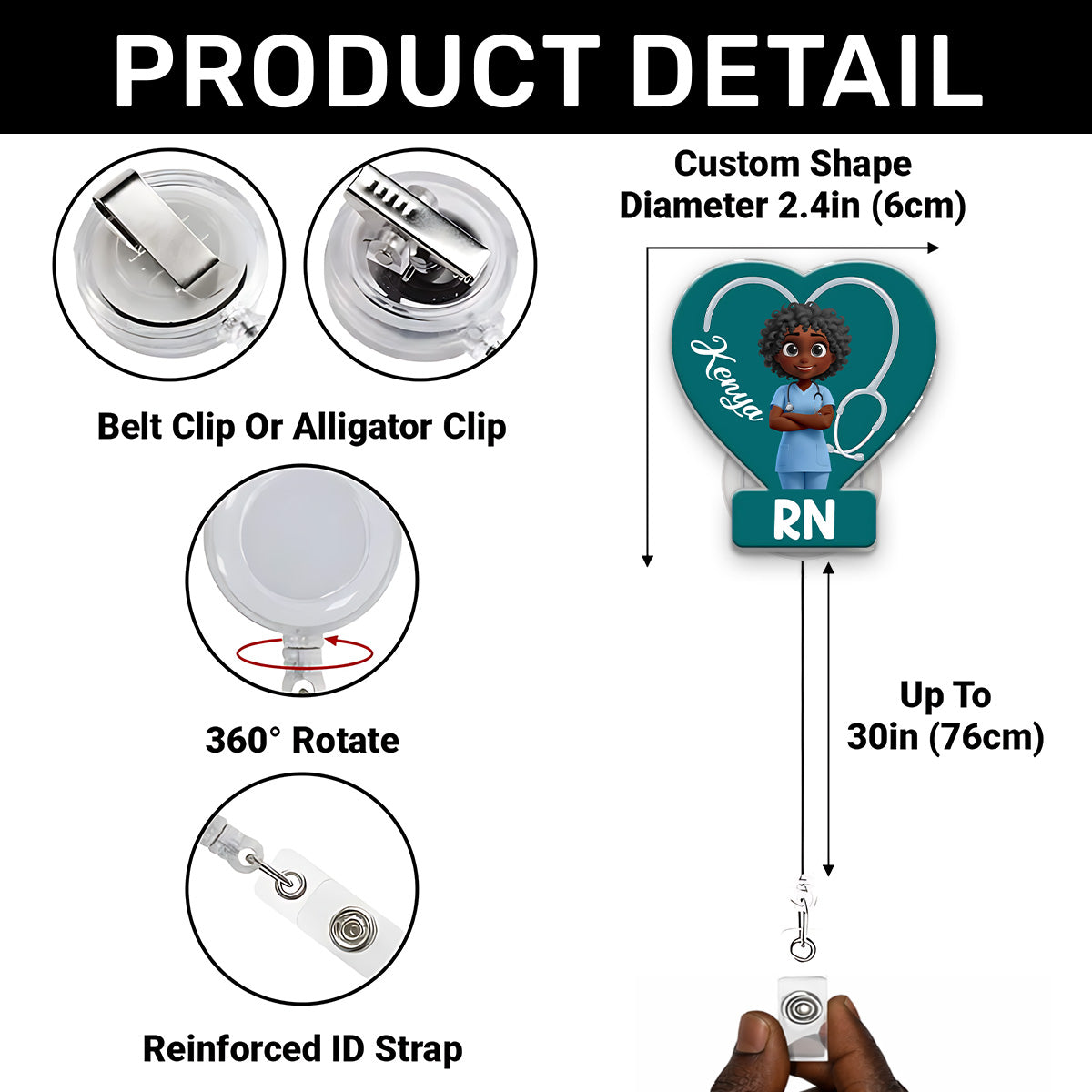 I'm A Nurse - Personalized Acrylic Badge Reel