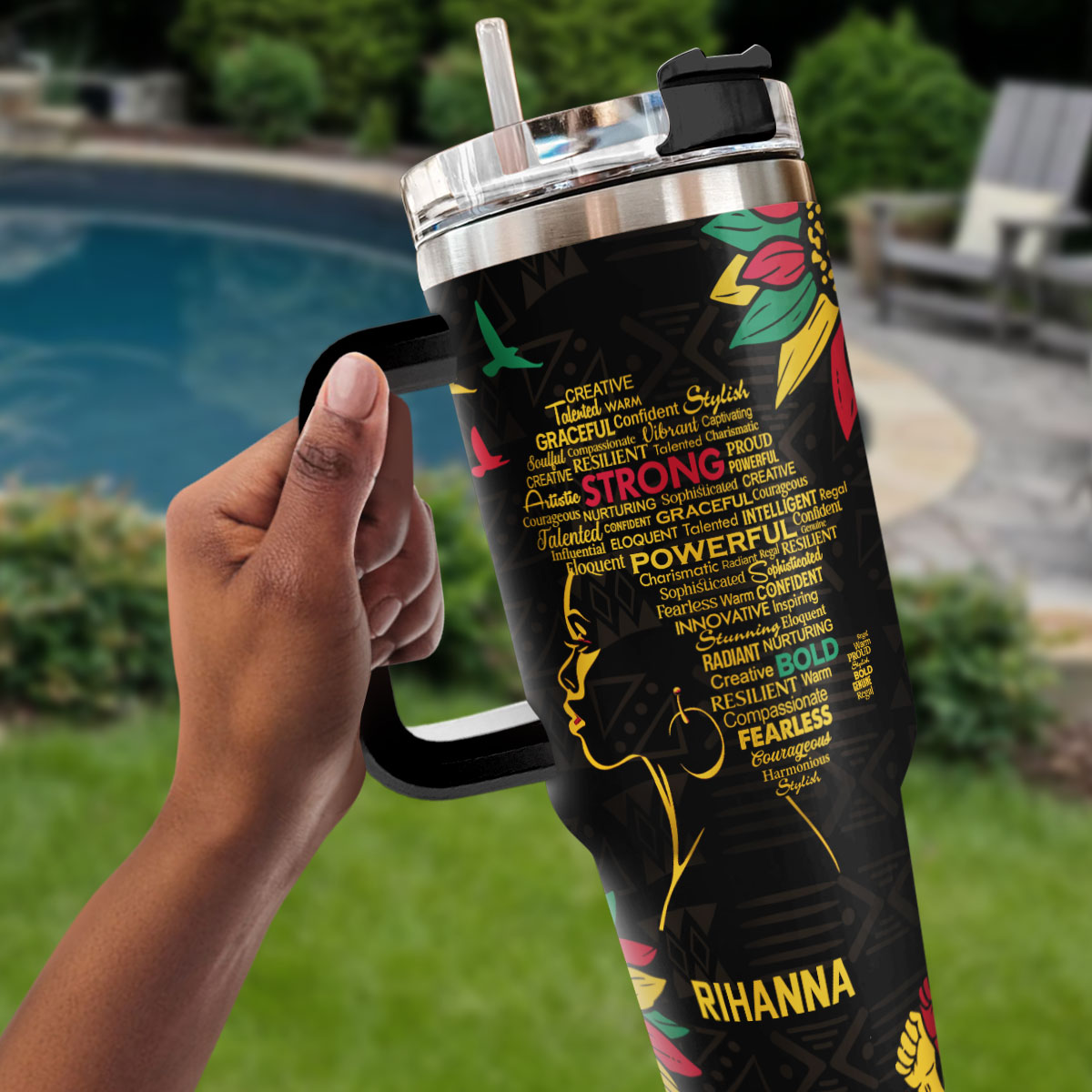 Strong Powerful Bold - Personalized Stainless Steel Tumbler