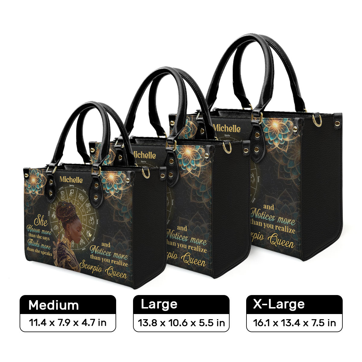 She Knows - Personalized Leather Handbag