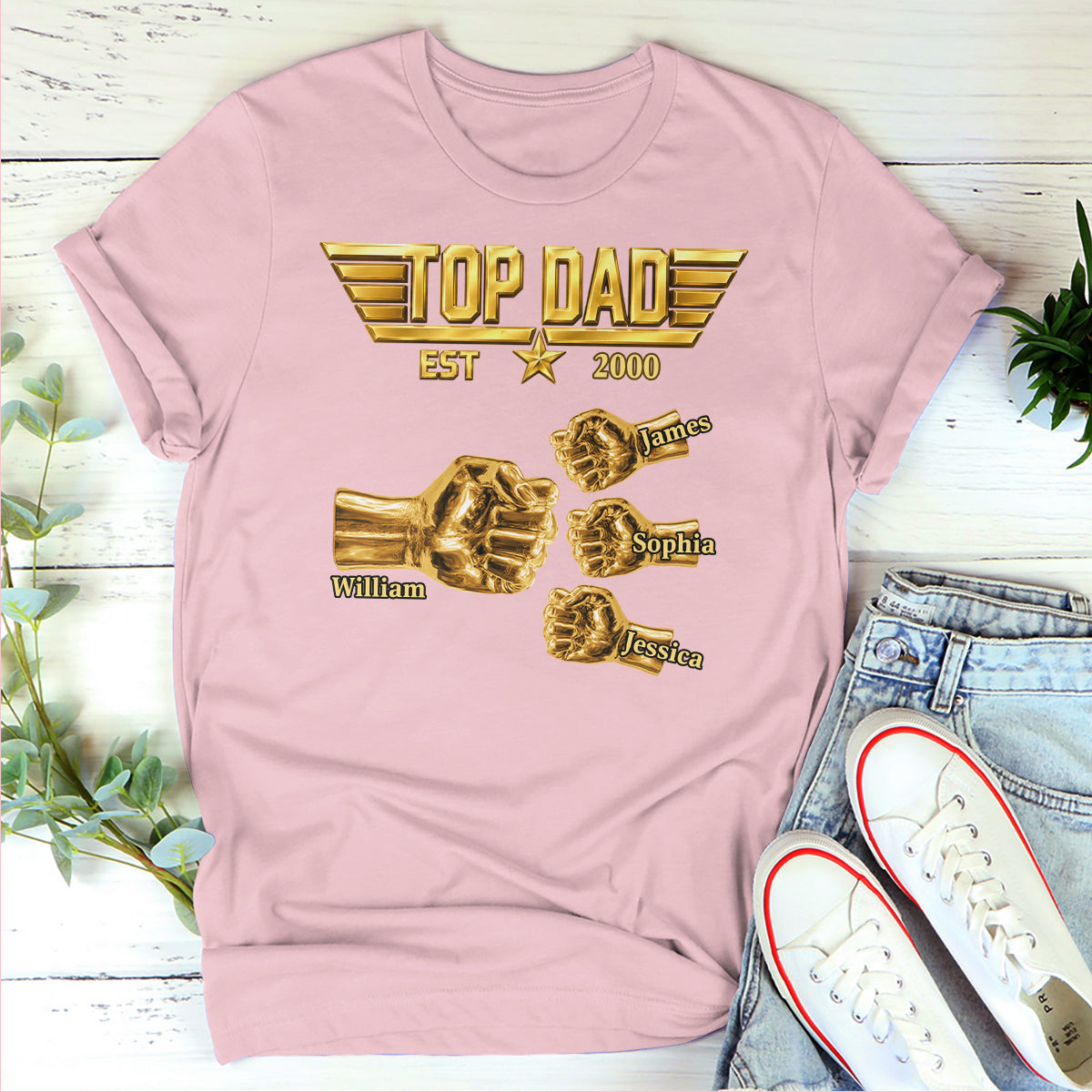 Top Dad - Personalized 2D Unisex T-shirt