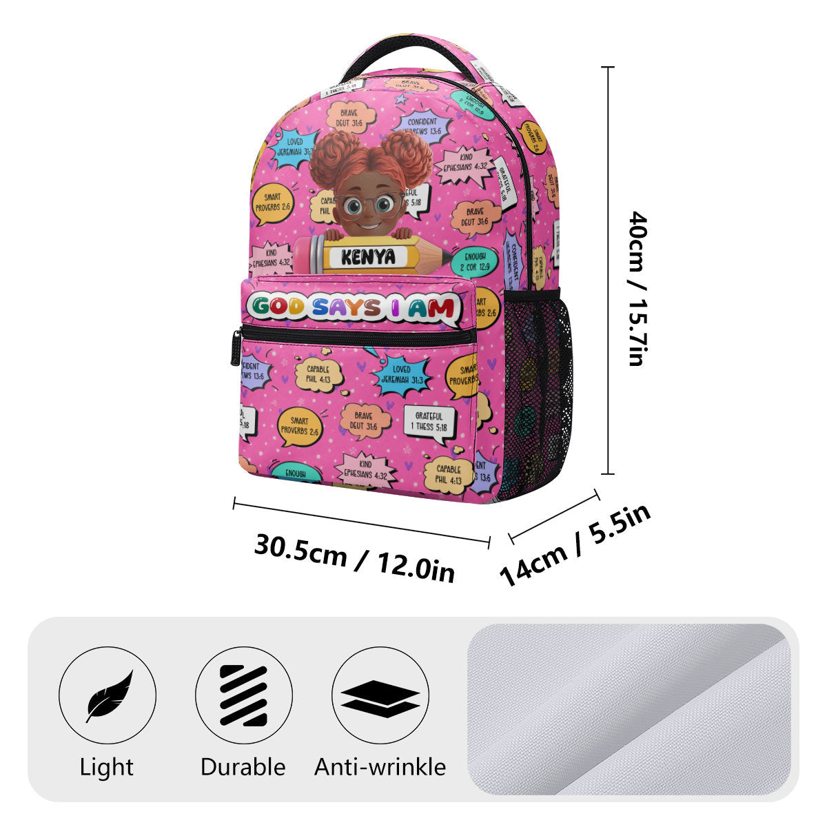 God Says I Am - Personalized Backpack