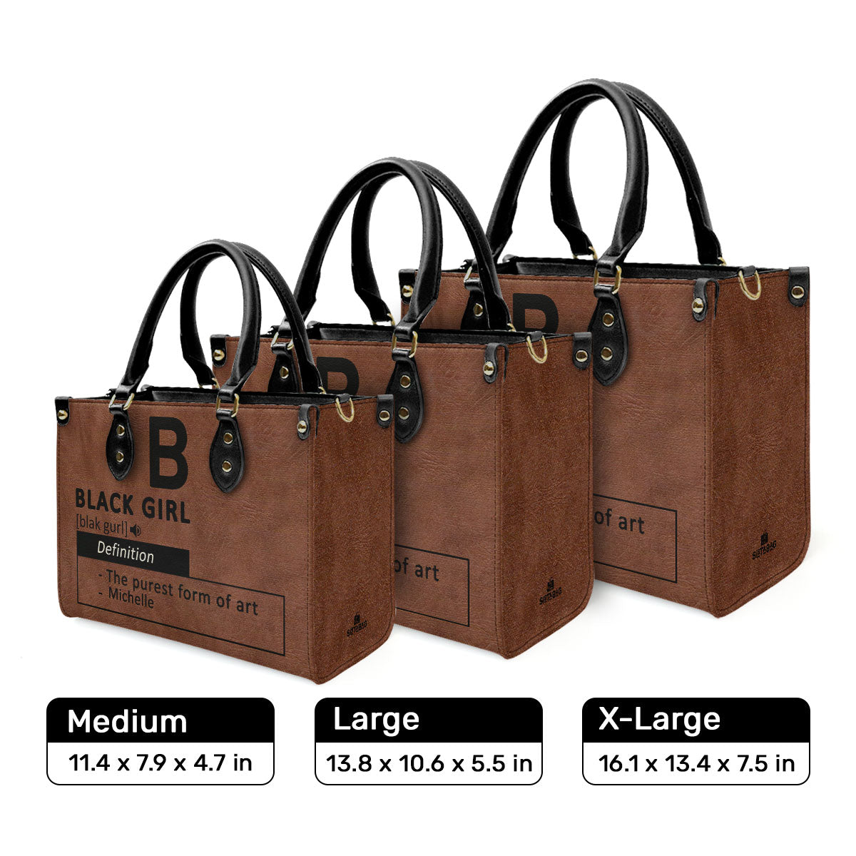 Black Girl & Melanin - Personalized Leather Handbag MB29