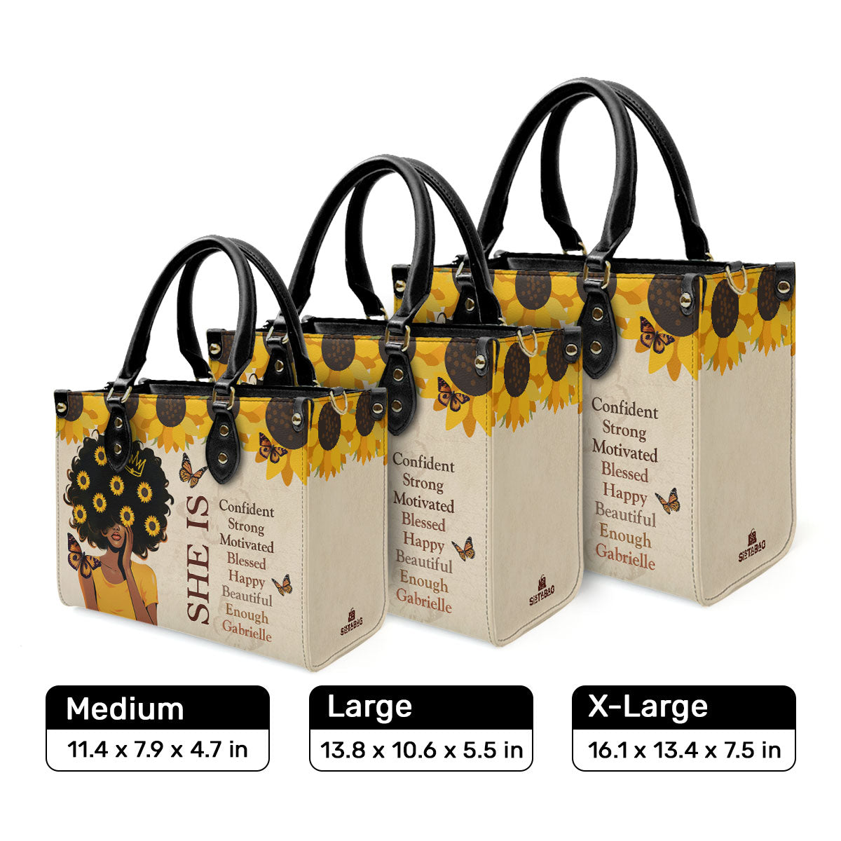 She Is - Personalized Leather Handbag SB12
