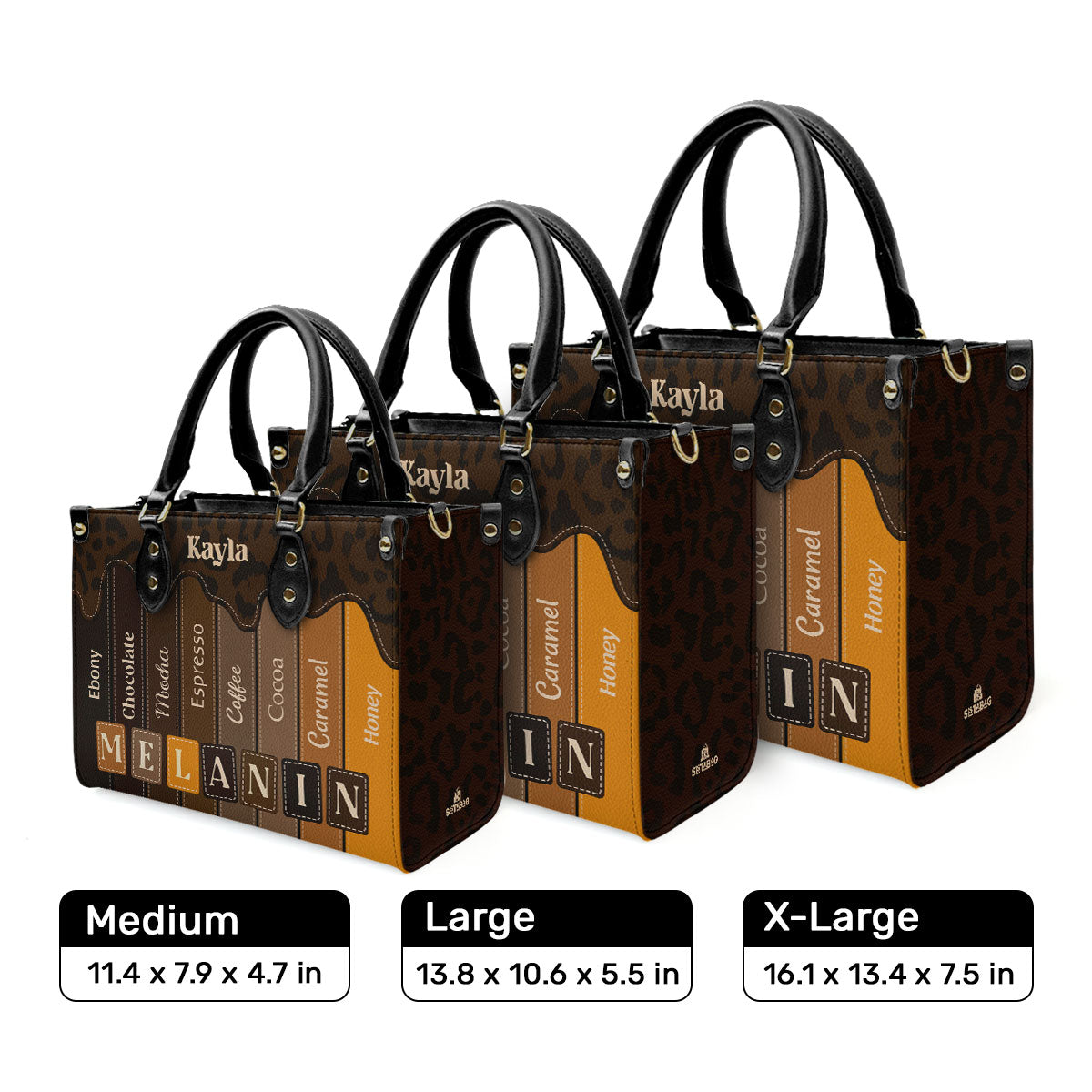MELANIN - Personalized Leather Handbag SB13