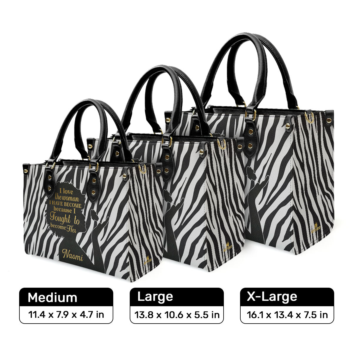 I Love The Woman I Have Become - Personalized Leather Handbag SB25