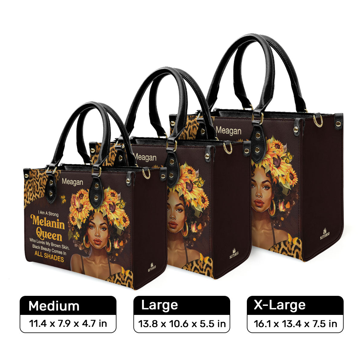 Black Beauty Comes In All Shades - Personalized Leather Handbag SB26