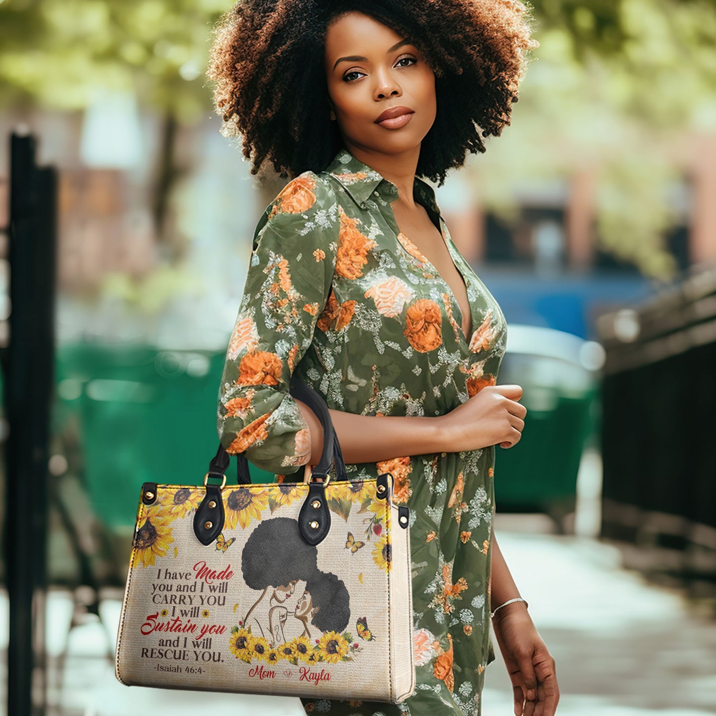 Isaiah 46:4 - Personalized Leather Handbag MB35