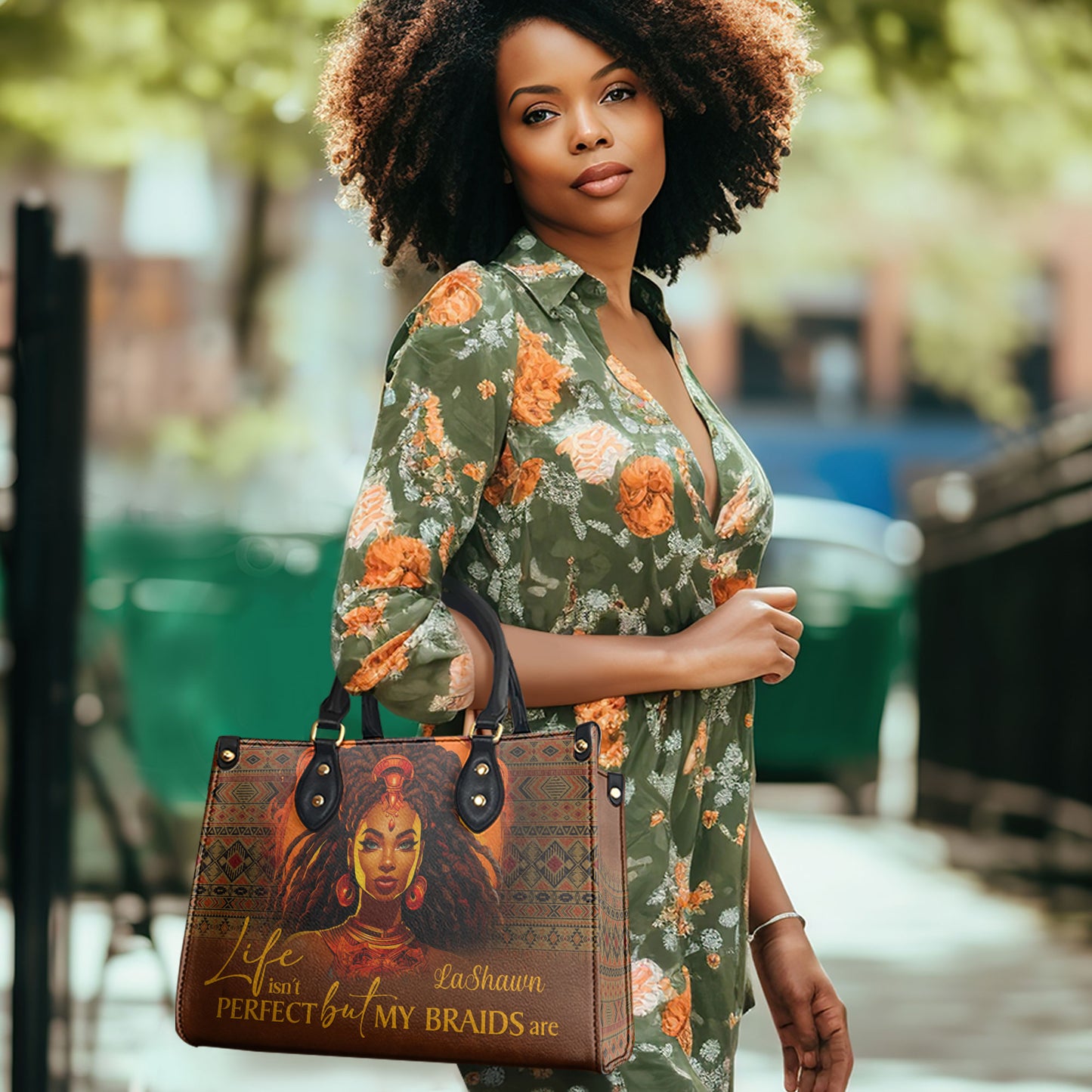 Life Isn’t Perfect But My Braids Are - Personalized Leather Handbag STB37