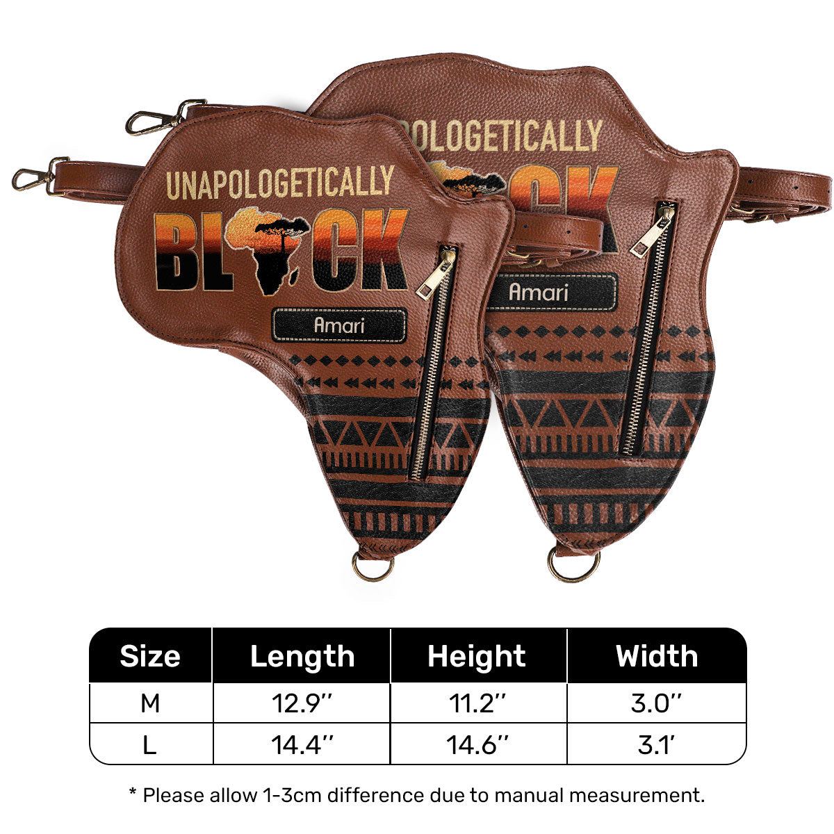 Unapologetically black - Personalized Africa Bag AB02