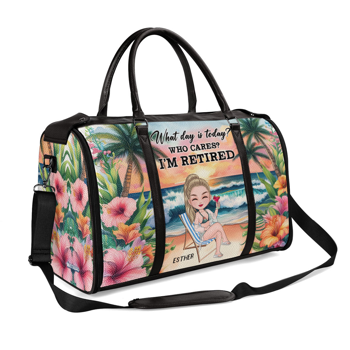 Travel Is My Therapy - Personalized Leather Duffle Bag SBTBN46