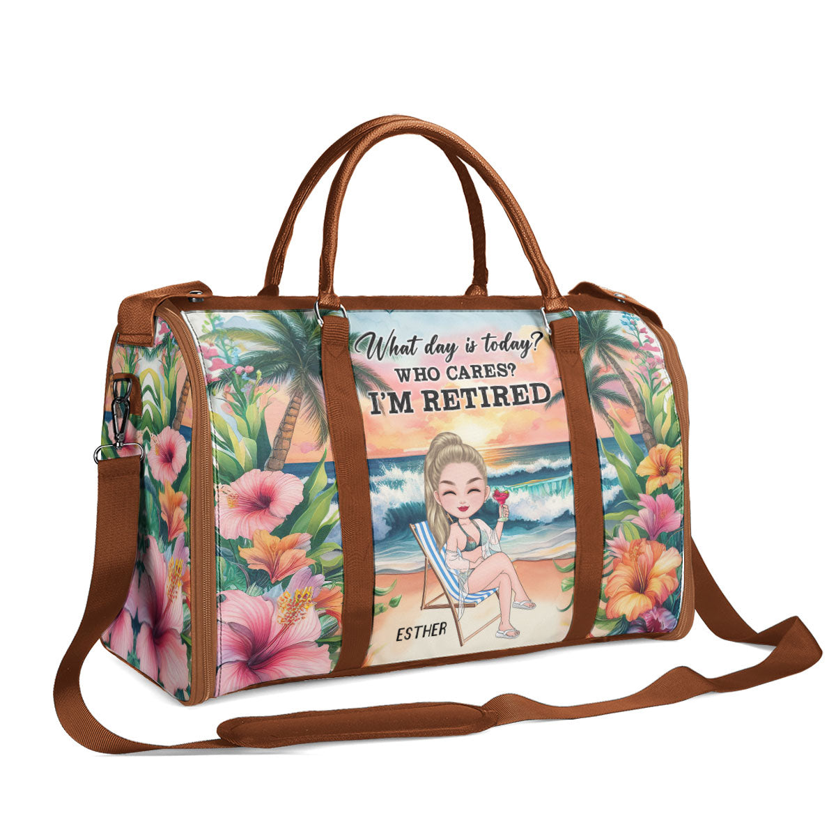 Travel Is My Therapy - Personalized Leather Duffle Bag SBTBN46