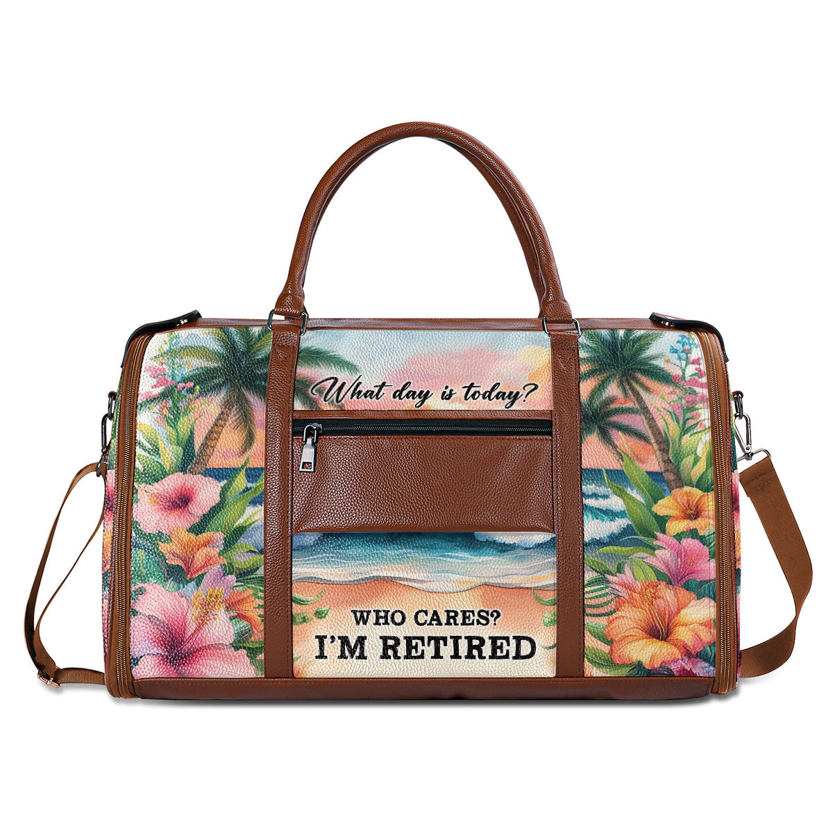 Travel Is My Therapy - Personalized Leather Duffle Bag SBTBN46
