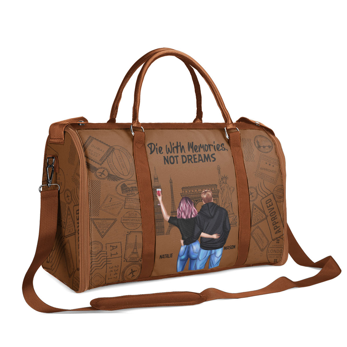 Travel Partners For Life - Personalized Leather Duffle Bag SBDBN48