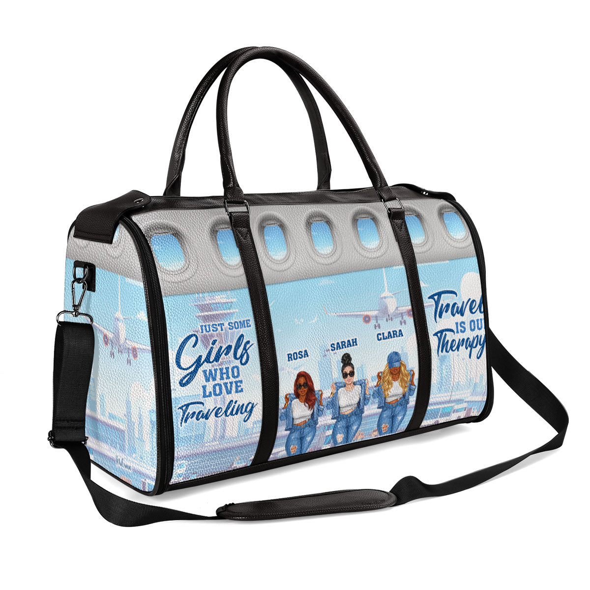 Just A Girl Who Loves Traveling - Personalized Leather Duffle Bag SBDBN50