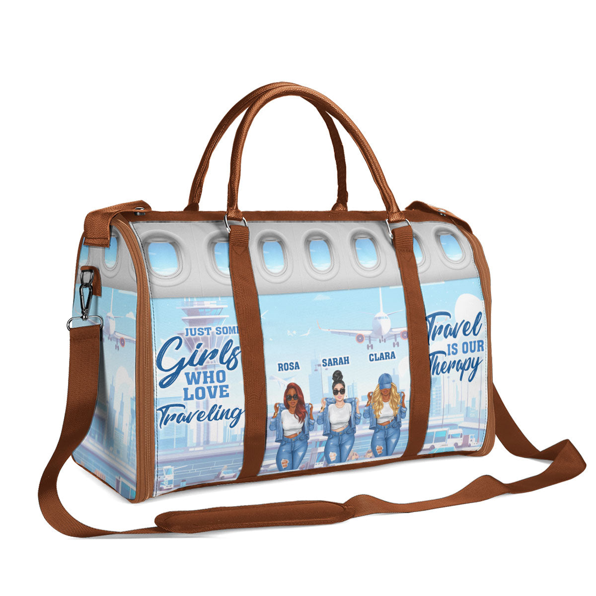 Just A Girl Who Loves Traveling - Personalized Leather Duffle Bag SBDBN50