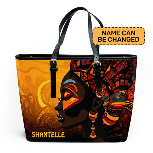 African Culture - Personalized Leather Totebag SB102