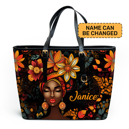 Radiant Roots - Personalized Leather Totebag SB103
