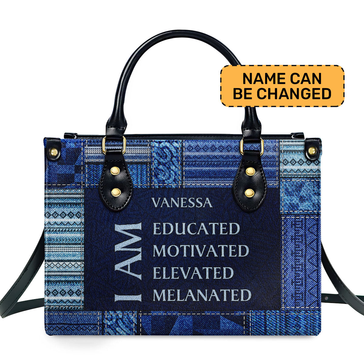 I Am - Jean Personalized Leather Handbag SB28