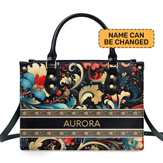 Flower - Bohemian  - Personalized Leather Handbag STB134
