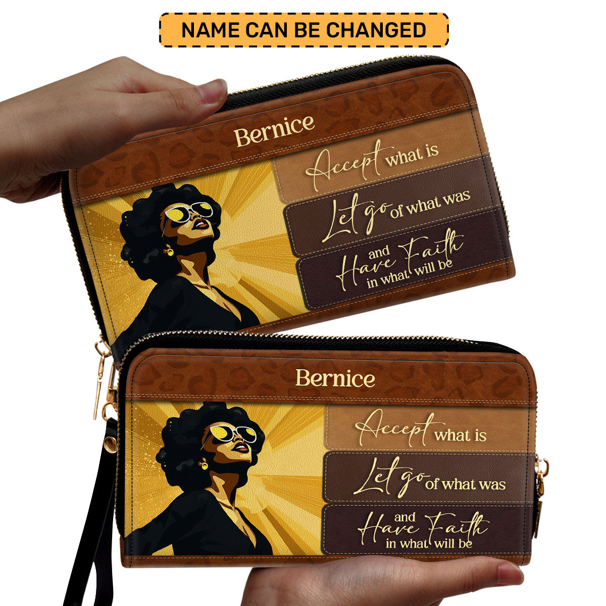 Have Faith In What Will Be - Personalized Leather Clutch Purse STB13