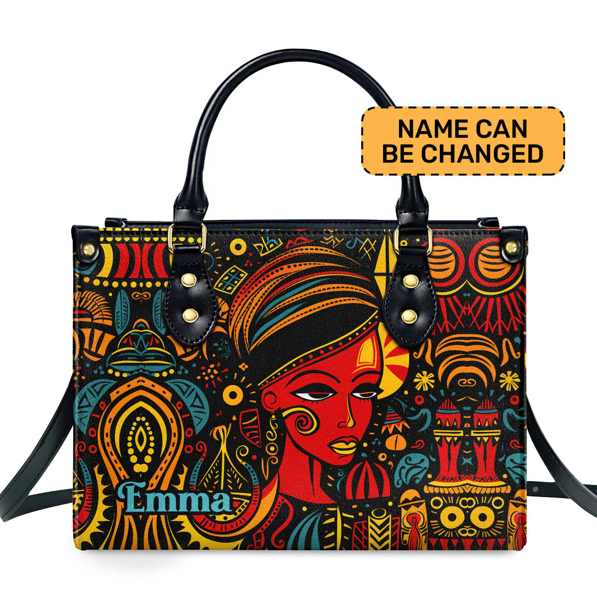 The Black Origin - Personalized Leather Handbag With Unique Texture STB18B