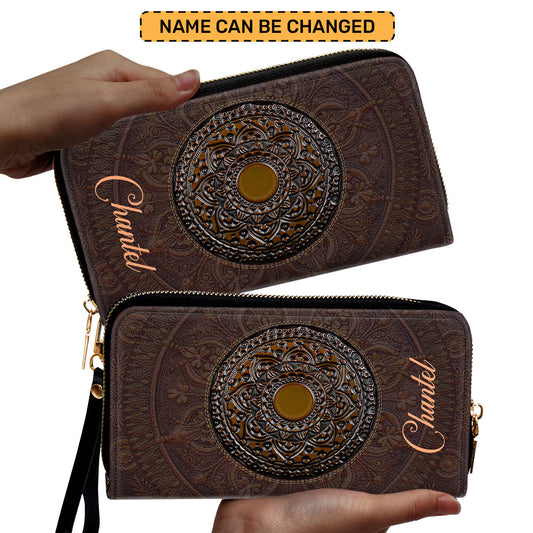The Mysticism - Personalized Leather Clutch Purse STB25