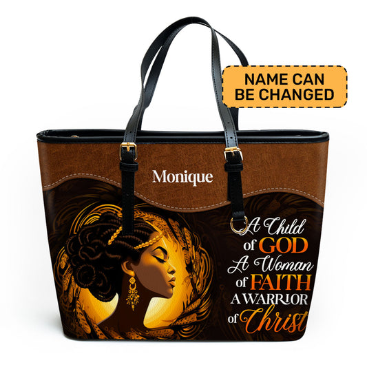 A Child Of God - Personalized Leather Totebag STB27