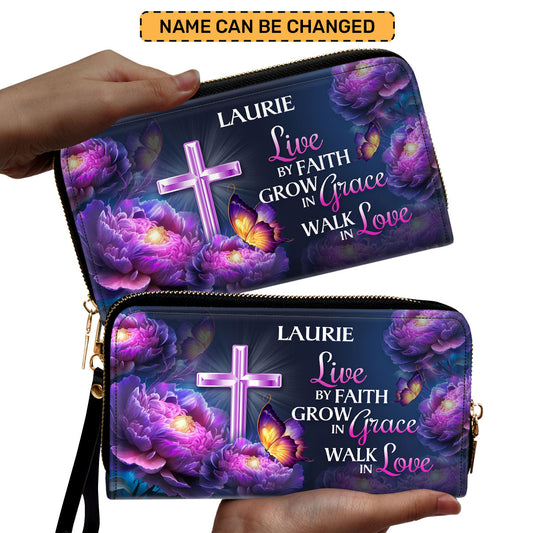 Live By Faith - Personalized Clutch Purse STB31