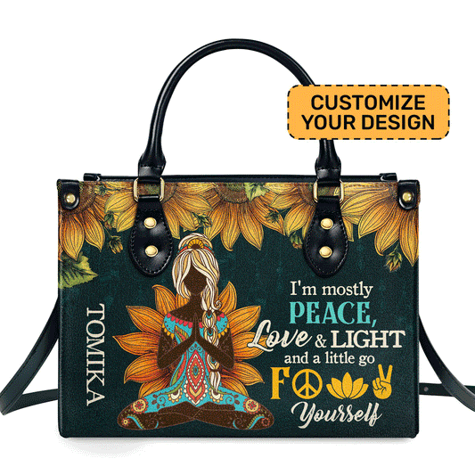 I'm Mostly Peace - Personalized Leather Handbag SBHN12