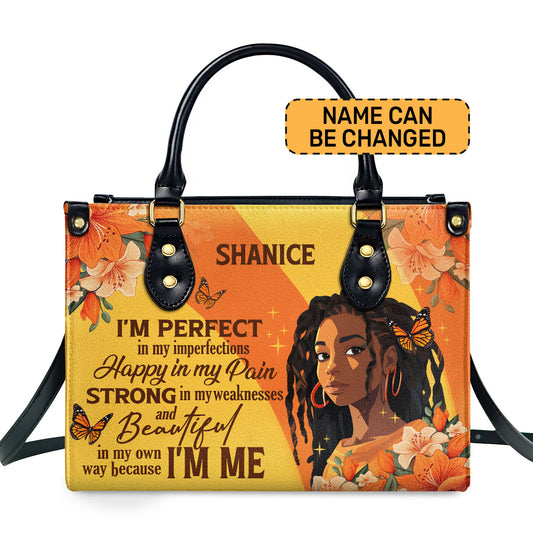 I'm Perfect - Personalized Leather Handbag STB181
