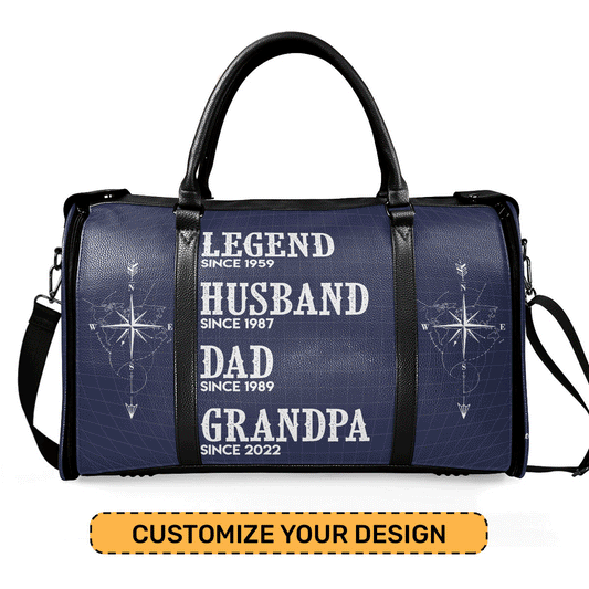 Legend Husband Dad Grandpa - Personalized Leather Duffle Bag SBTBN52