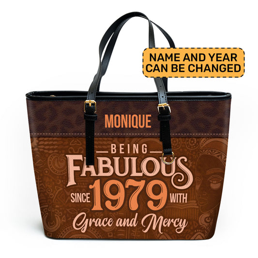 Being Fabulous - Personalized Leather Totebag STB59