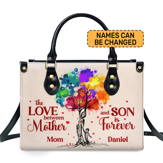 The Love Between Mother And Son Is Forever - Personalized Leather Handbag STB188B