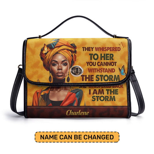 I Am The Storm - Personalized Leather Satchel Bag SB23