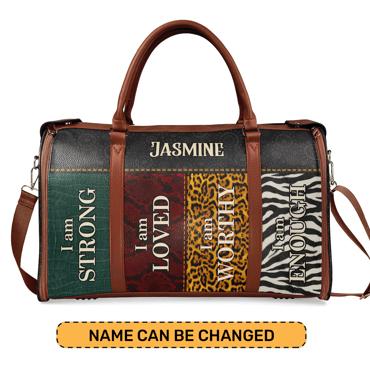 I Am - Personalized Leather Duffle Bag SB08