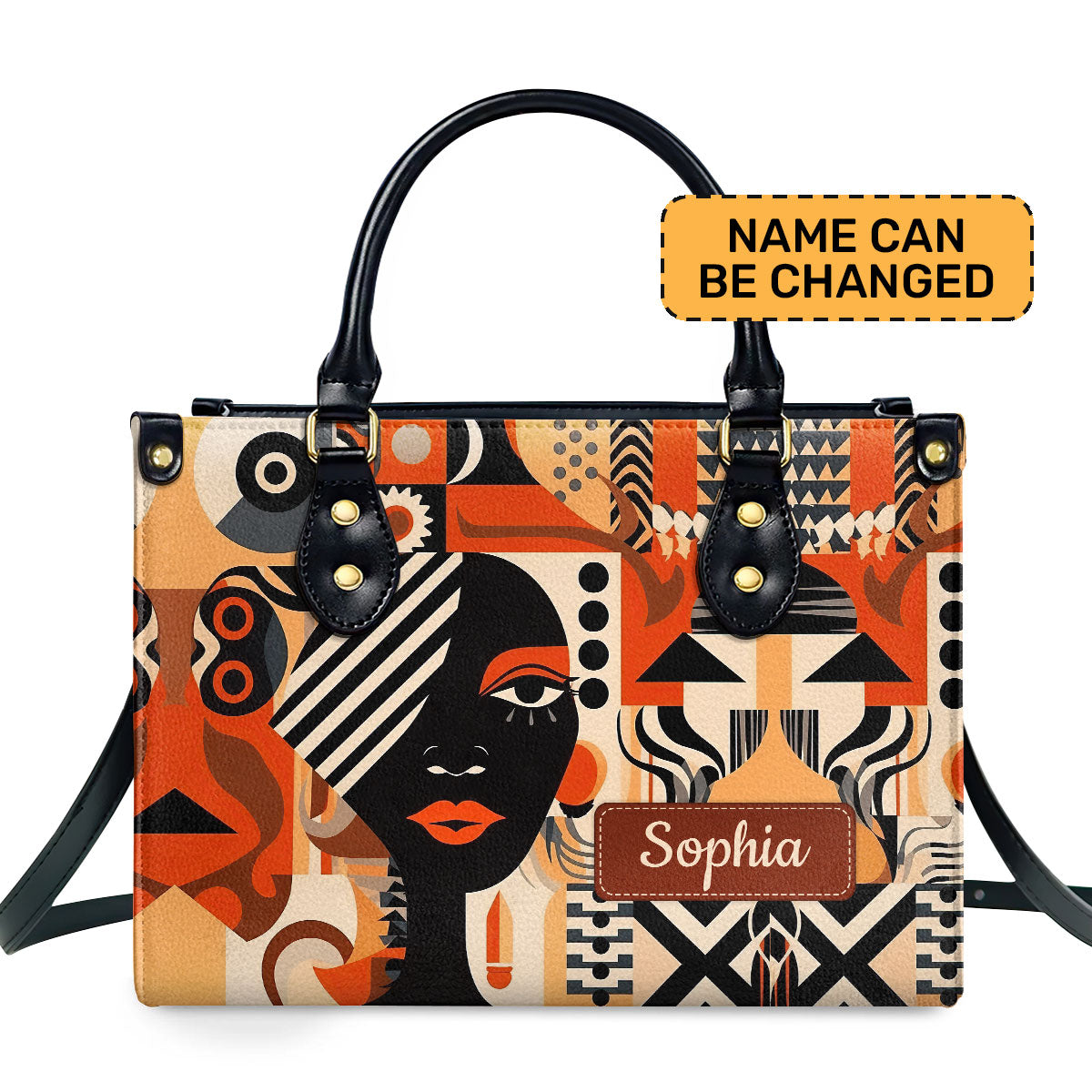 Black Beauty - Personalized Leather Handbag STB51