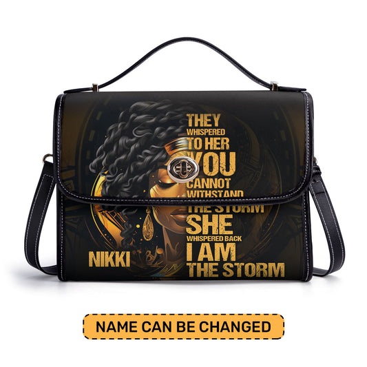 I Am The Storm - Personalized Leather Satchel Bag SB113