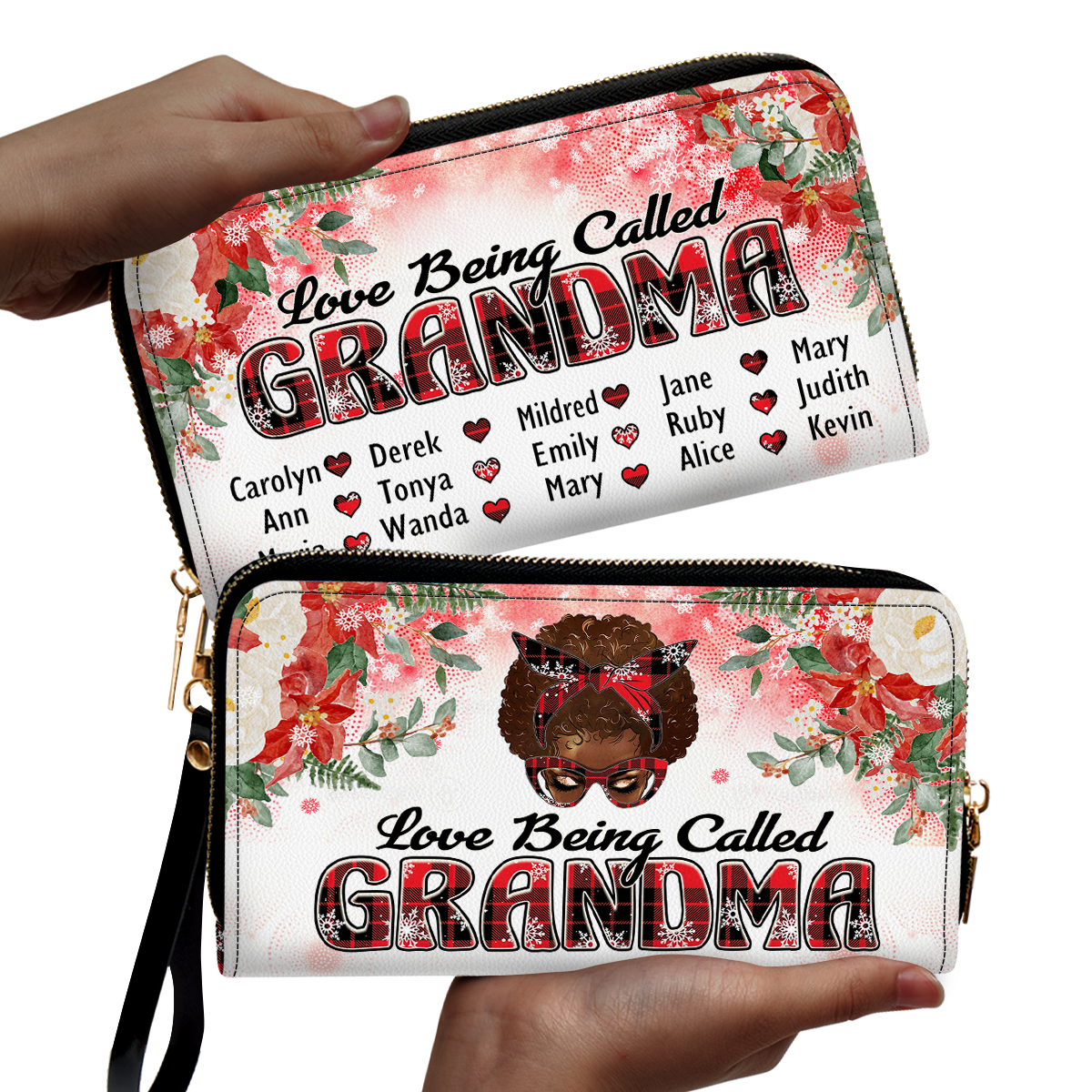 Love Being Called Grandma - Personalized Leather Clutch Purse SBCPLM2132T