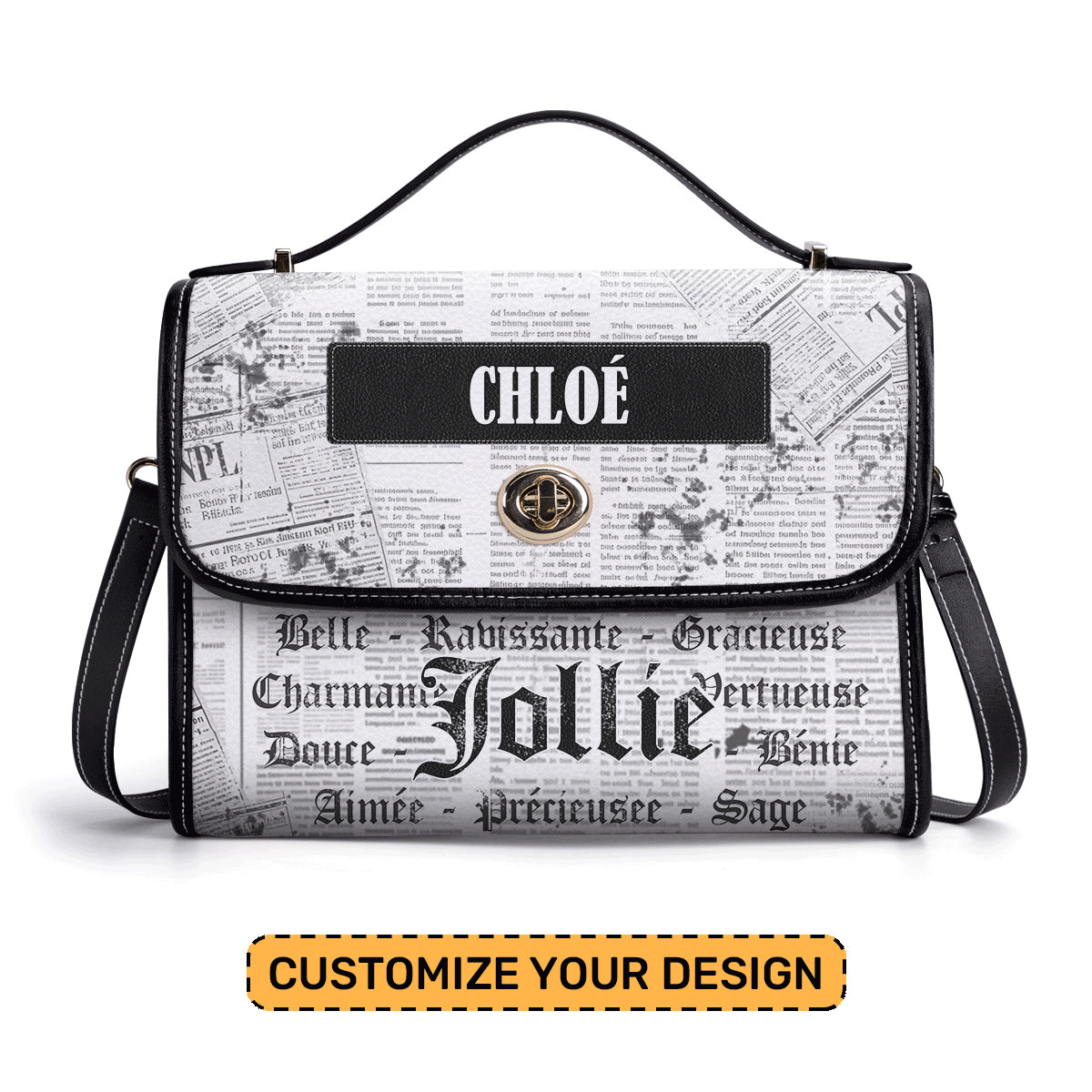 Jollie - Personalized Leather Satchel Bag SBLSCBT65