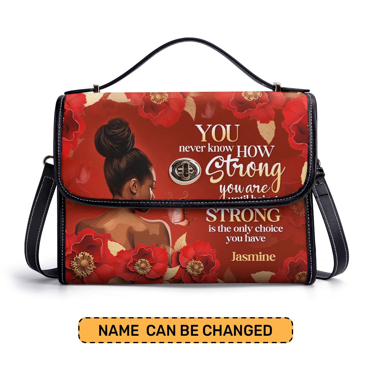 Being Strong - Personalized Leather Satchel Bag STB85