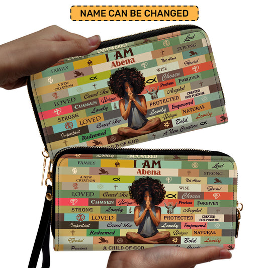 I Am Chosen- Personalized Leather Clutch Purse MB50