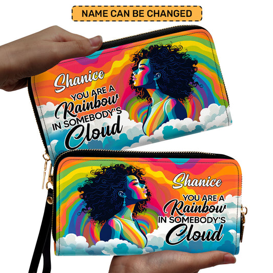 You Are A Rainbow - Personalized Leather Clutch Purse STB48