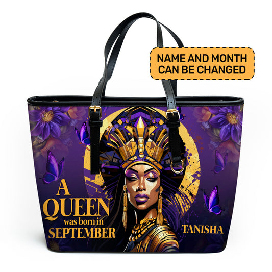 A Beautiful Queen - Personalized Leather Totebag STB58