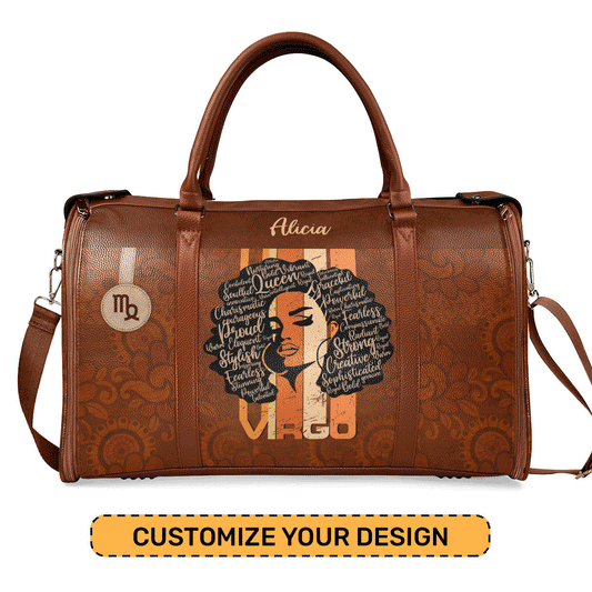 Horoscope - Personalized Leather Duffle Bag STB156