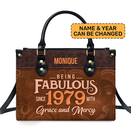 Being Fabulous - Personalized Leather Handbag STB59