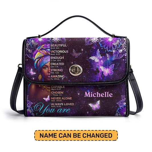 God Says You Are - Personalized Leather Satchel Bag MB32