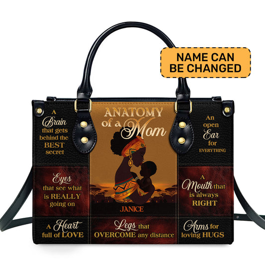 Anatomy Of A Mom - Personalized Leather Handbag MB63A