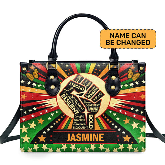 Juneteenth Spirit - Personalized Leather Hand Bag SBLHBT63