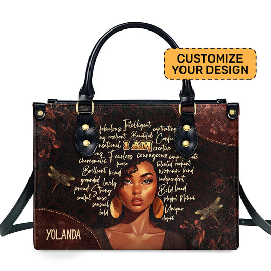 I Am - Personalized Leather Handbag SBHN16